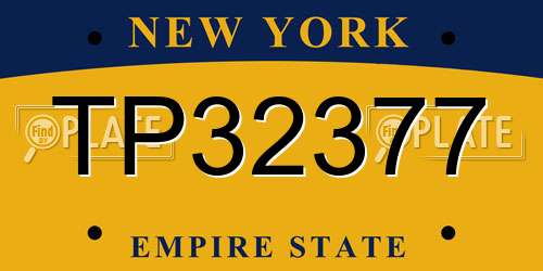 TP32377 New York License Plate