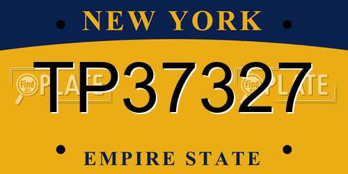 TP37327 New York License Plate