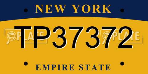 TP37372 New York License Plate