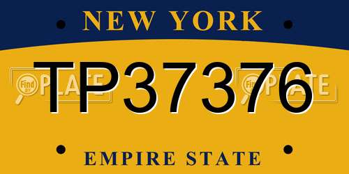 TP37376 New York License Plate