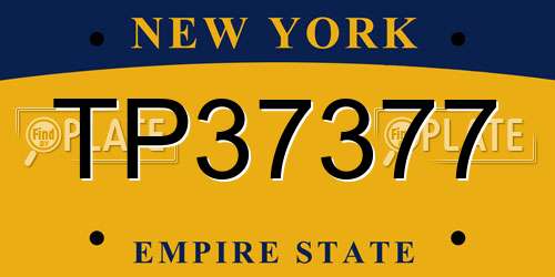 TP37377 New York License Plate