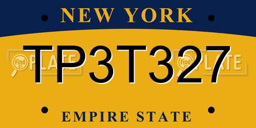 TP3T327 New York License Plate