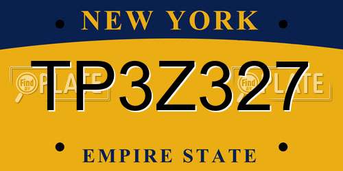 TP3Z327 New York License Plate