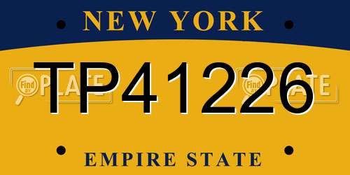 TP41226 New York License Plate