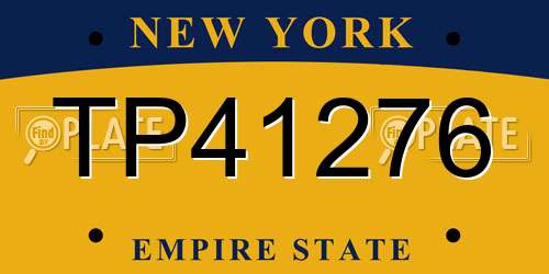 TP41276 New York License Plate