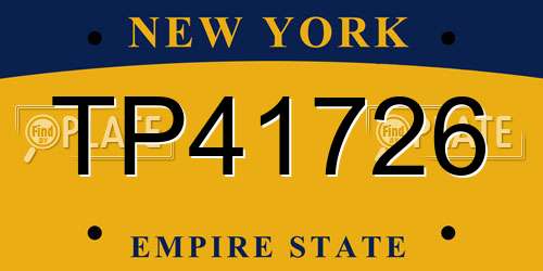 TP41726 New York License Plate