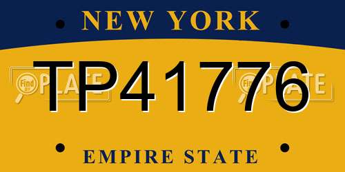 TP41776 New York License Plate