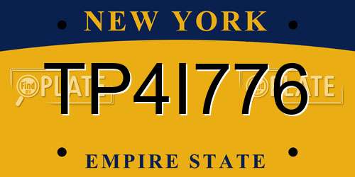 TP4I776 New York License Plate