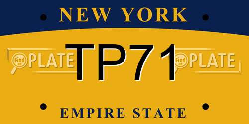 TP71 New York License Plate
