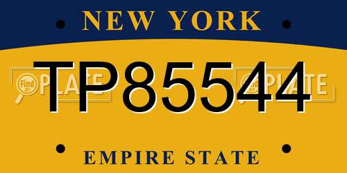TP85544 New York License Plate