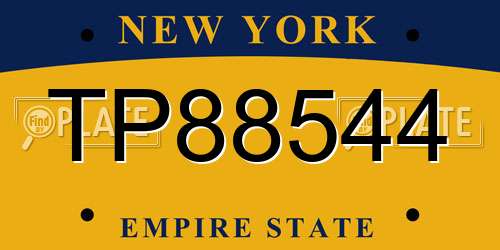 TP88544 New York License Plate