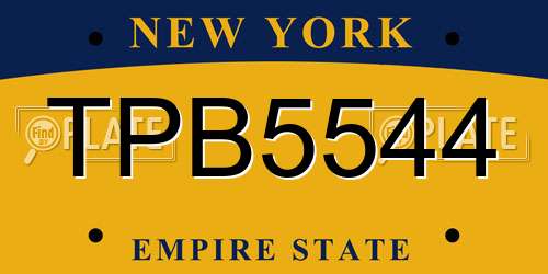 TPB5544 New York License Plate