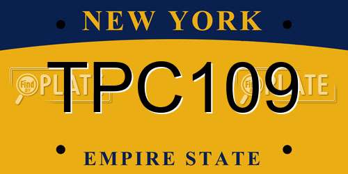 TPC109 New York License Plate