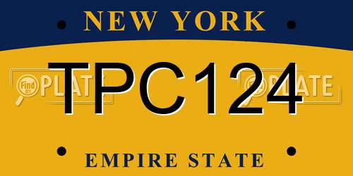 TPC124 New York License Plate