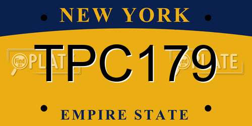 TPC179 New York License Plate