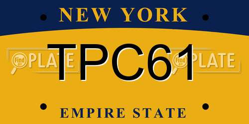 TPC61 New York License Plate