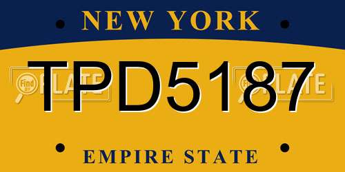 TPD5187 New York License Plate