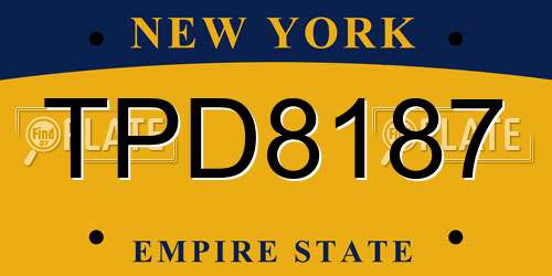 TPD8187 New York License Plate