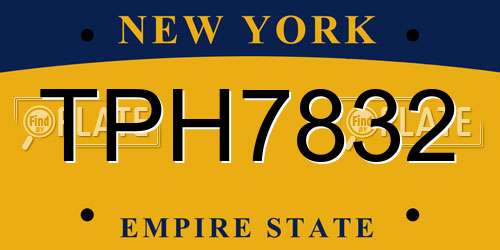 TPH7832 New York License Plate