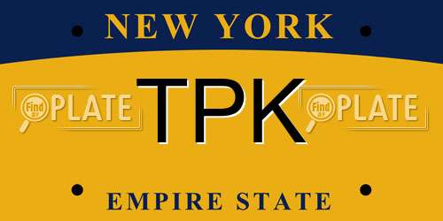 TPK New York License Plate
