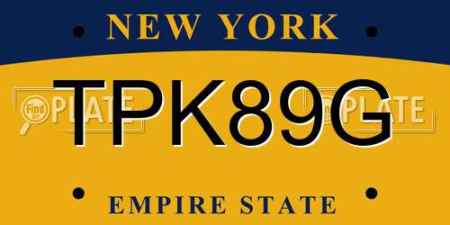 TPK89G New York License Plate