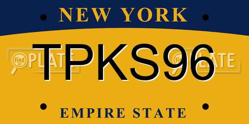 TPKS96 New York License Plate