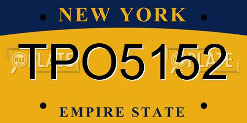 TPO5152 New York License Plate