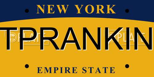 TPRANKIN New York License Plate