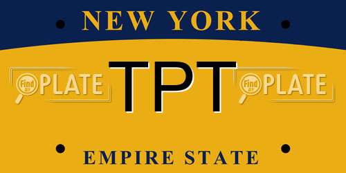 TPT New York License Plate