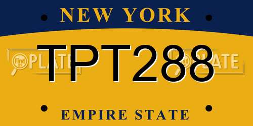 TPT288 New York License Plate