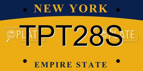 TPT28S New York License Plate