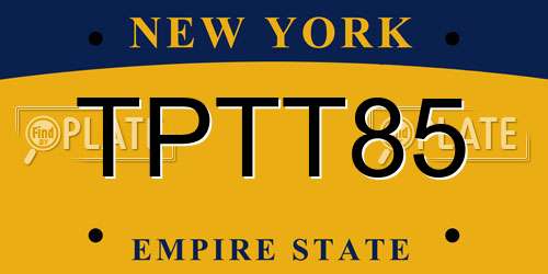 TPTT85 New York License Plate