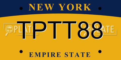 TPTT88 New York License Plate