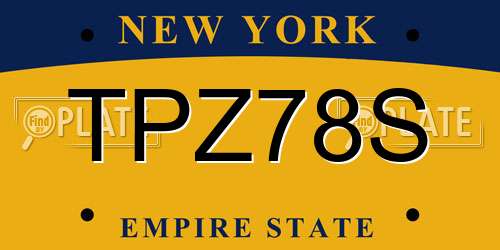 TPZ78S New York License Plate