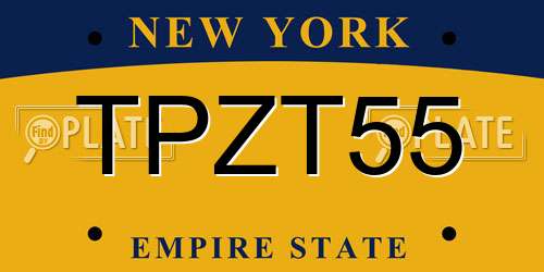 TPZT55 New York License Plate