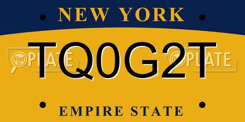 TQ0G2T New York License Plate