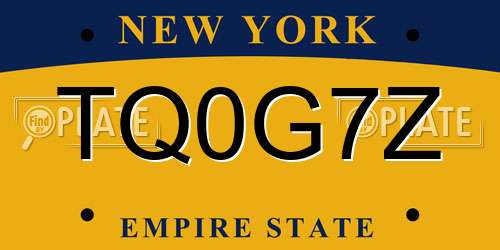 TQ0G7Z New York License Plate