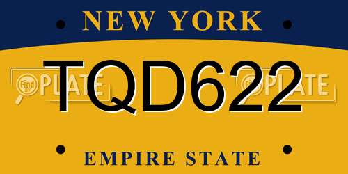 TQD622 New York License Plate