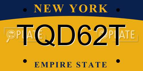 TQD62T New York License Plate