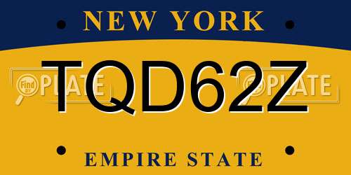 TQD62Z New York License Plate
