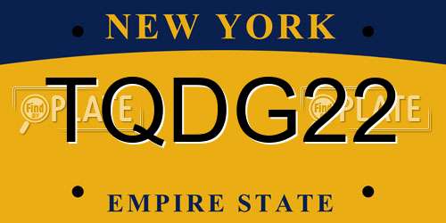 TQDG22 New York License Plate
