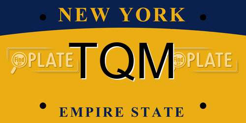 TQM New York License Plate