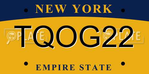 TQOG22 New York License Plate