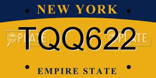 TQQ622 New York License Plate