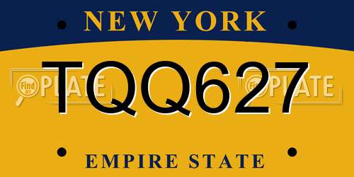 TQQ627 New York License Plate