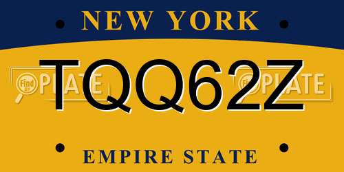 TQQ62Z New York License Plate