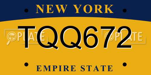 TQQ672 New York License Plate