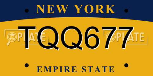 TQQ677 New York License Plate