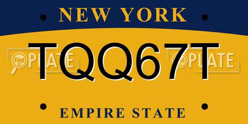 TQQ67T New York License Plate