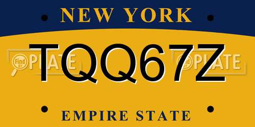 TQQ67Z New York License Plate